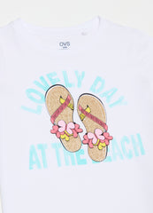 Ovs T-Shirt With Glitter Details And Print