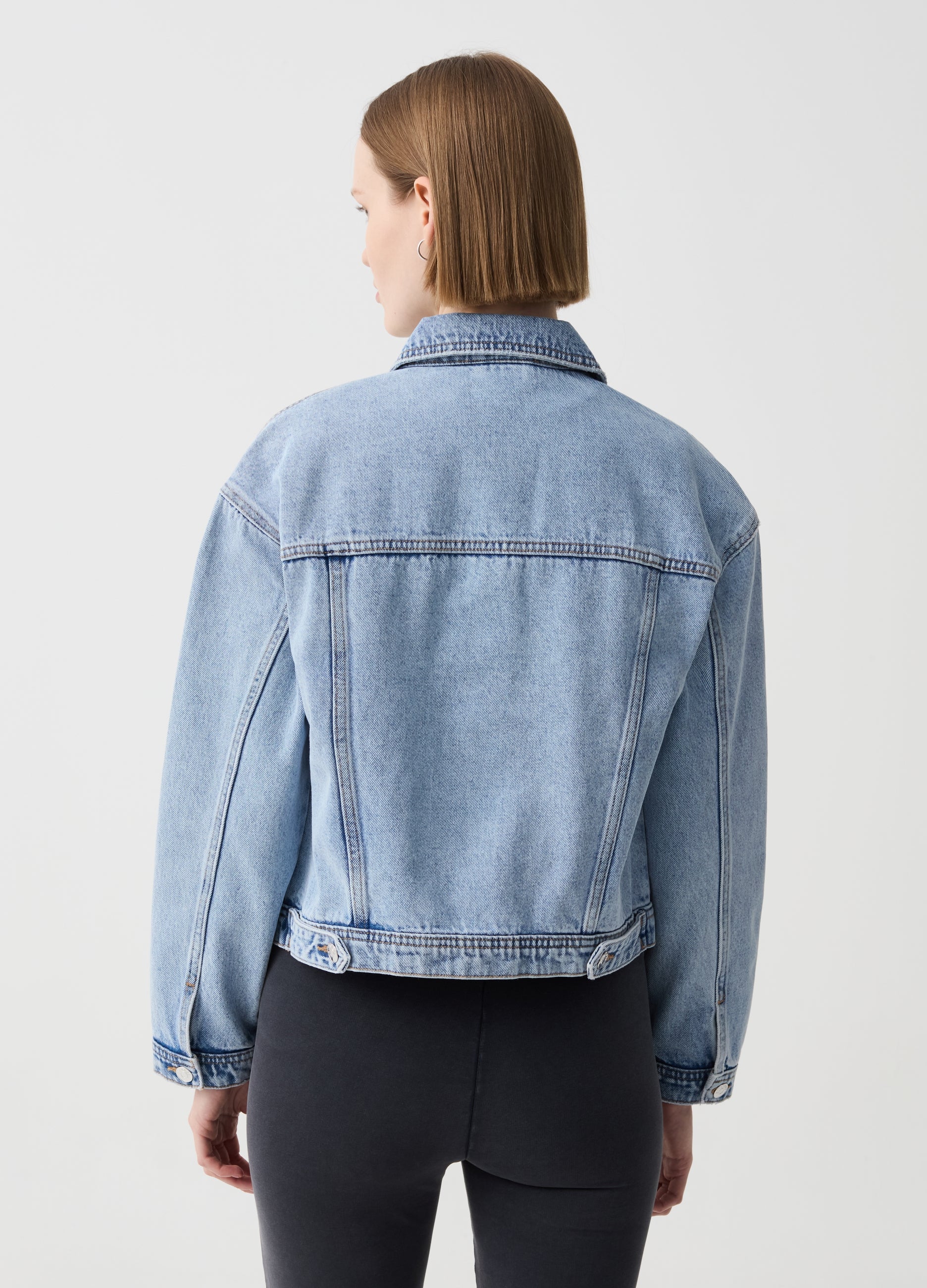 Ovs Short Oversized Jacket In Acid Wash Denim Ovs Short Oversized Jacket In Acid Wash Denim