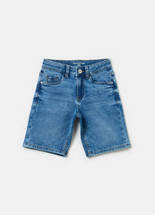 Ovs Denim Bermuda Shorts With Five Pockets