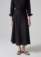 Ovs Contemporary Long Skirt In Linen And Viscose