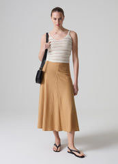 Ovs Contemporary Long Skirt In Linen And Viscose