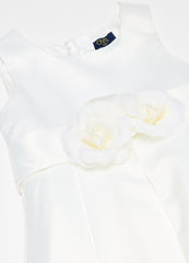 Ovs Sleeveless Dress In Satin With Flowers