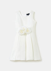 Ovs Sleeveless Dress In Satin With Flowers