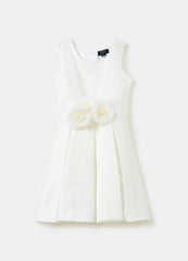 Ovs Sleeveless Dress In Satin With Flowers