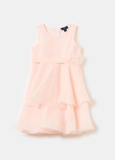 Ovs Tiered Dress In Organza With Flower