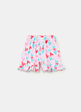 Ovs Cotton Shorts With Frills And Drawstring