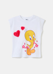 Ovs Cotton T-Shirt With Tweetie Pie Print