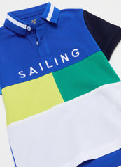 Ovs Colourblock Piquet Polo Shirt With Print