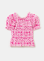 Ovs Crêpe Blouse With Ikat Print