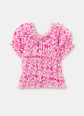 Ovs Crêpe Blouse With Ikat Print