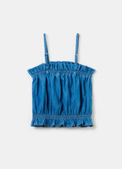Ovs Denim Top With Frills