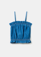 Ovs Denim Top With Frills
