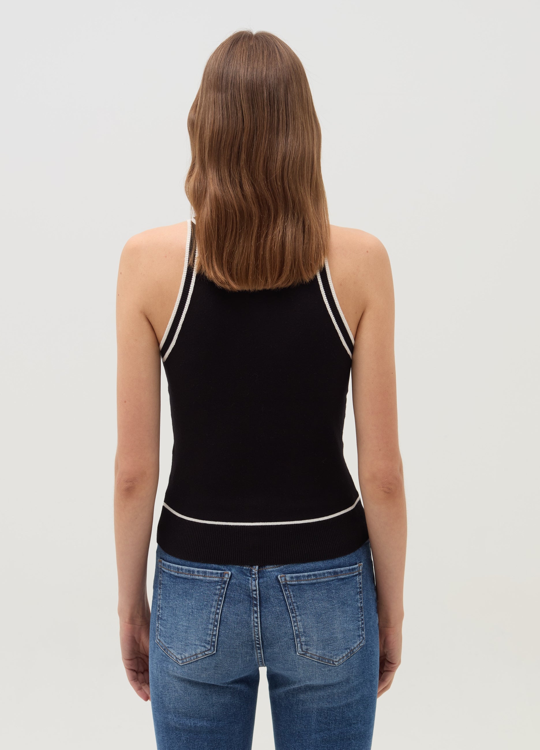 Ovs Tank Top With Contrasting Edging Ovs Tank Top With Contrasting Edging