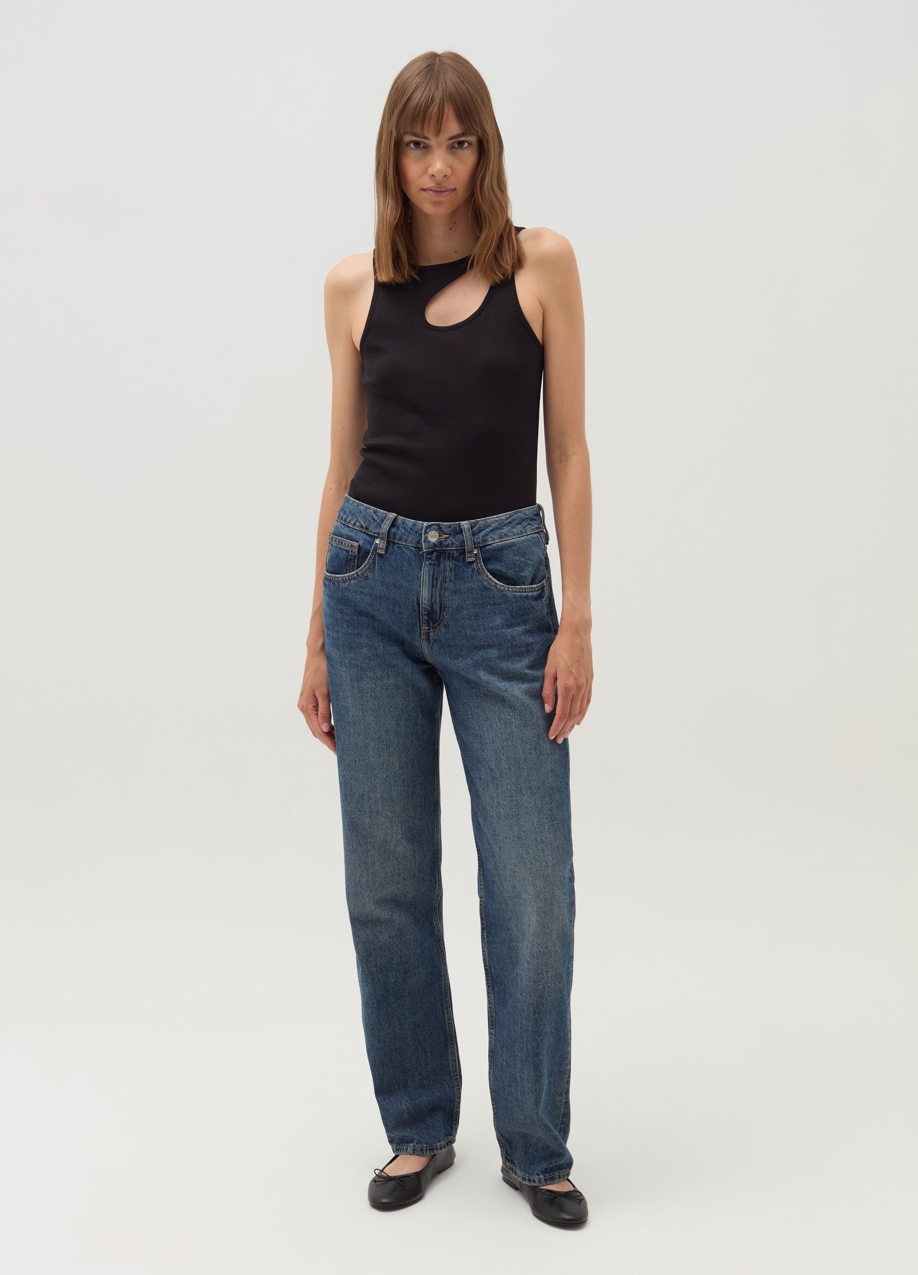 Ovs Tank Top With Cut-Out Detail Ovs Tank Top With Cut-Out Detail