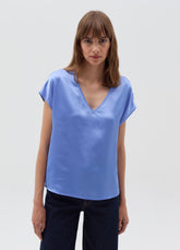 Ovs Satin Blouse With V Neck
