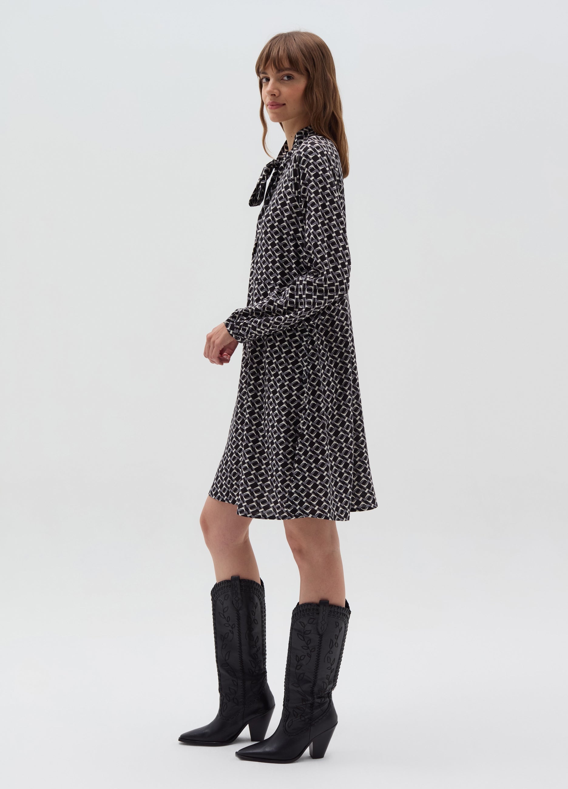 Ovs Short Dress With Print With Foulard Ovs Short Dress With Print With Foulard