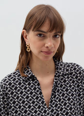 Ovs Blouse With Polo Neckline And Long Sleeves