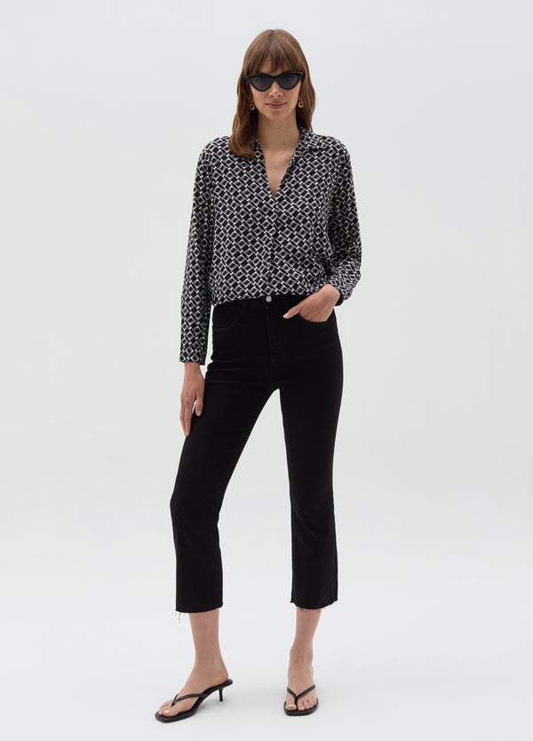 Ovs Blouse With Polo Neckline And Long Sleeves