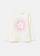 Ovs Long-Sleeved T-Shirt With Diamantés And Print