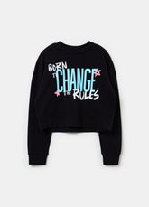 Ovs Crop Sweatshirt With Print