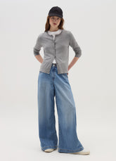 Ovs Cardigan With Round Neckline