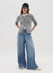 Ovs Cardigan With Round Neckline