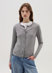 Ovs Cardigan With Round Neckline