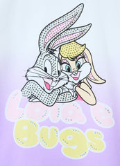 Ovs T-Shirt With Bugs Bunny And Lola Print And Diamantés