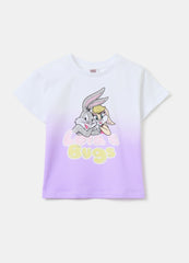Ovs T-Shirt With Bugs Bunny And Lola Print And Diamantés