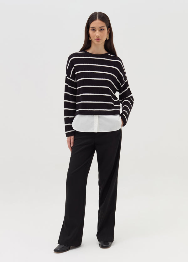 Ovs Long-Sleeved T-Shirt With Micro Waffle Weave