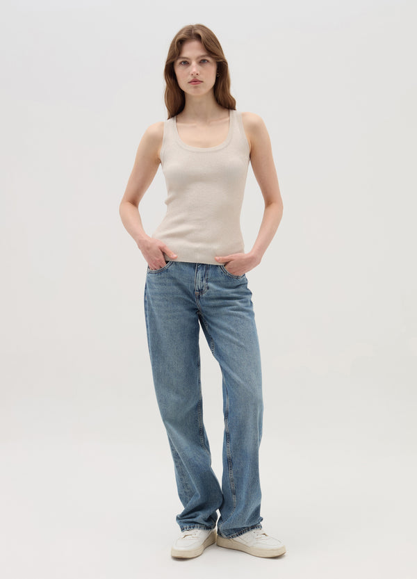 Ovs Ribbed Tank Top With Lurex