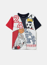 Ovs Colourblock T-Shirt With Bugs Bunny And Daffy Duck