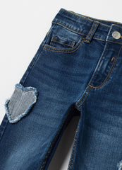 Ovs Flare-Fit Jeans With Fringed Hearts