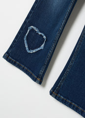 Ovs Flare-Fit Jeans With Fringed Hearts