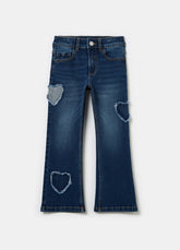Ovs Flare-Fit Jeans With Fringed Hearts