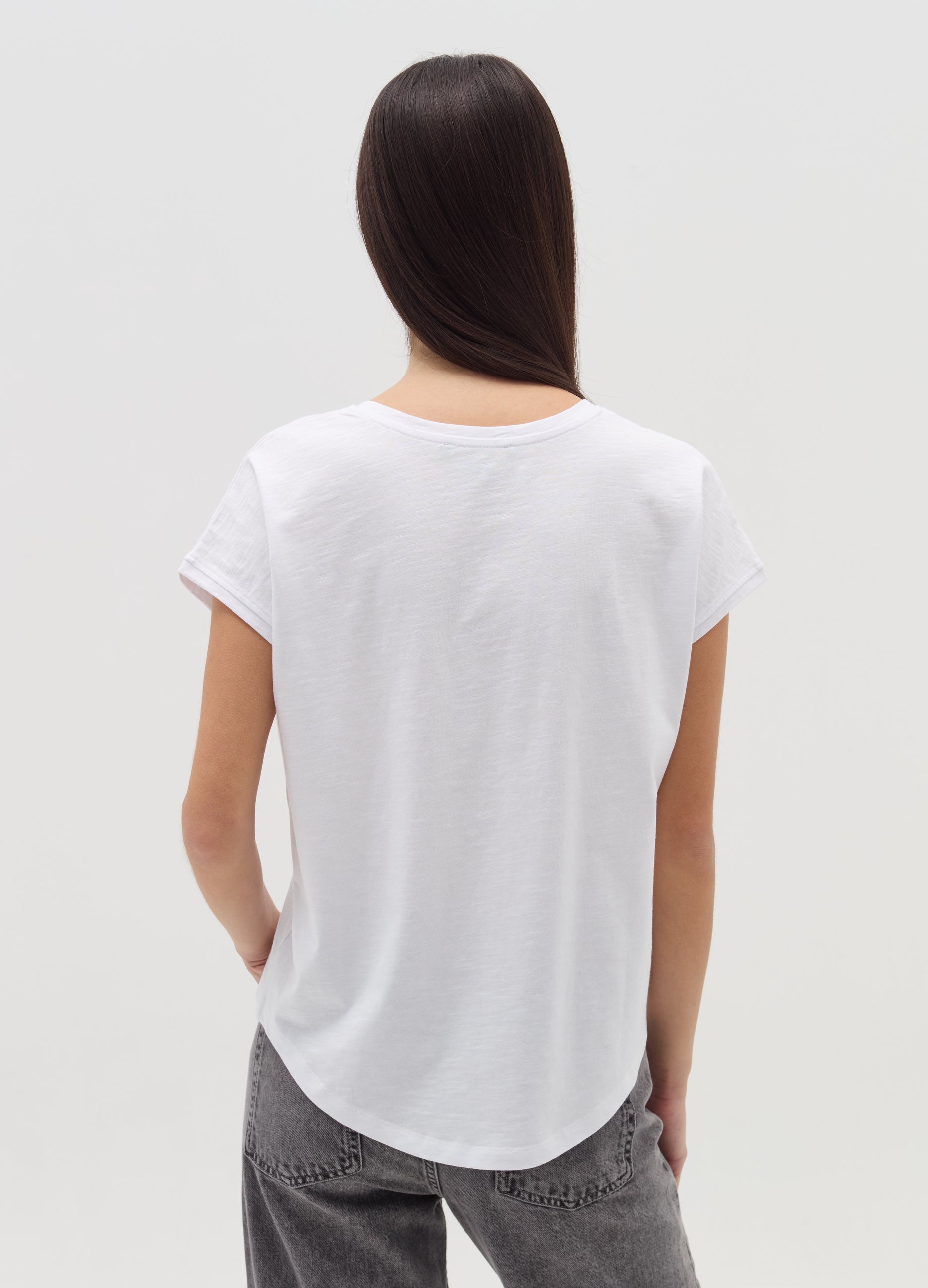 Ovs T-Shirt With Floral Embroidery Ovs T-Shirt With Floral Embroidery