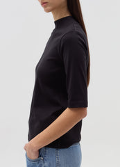 Ovs T-Shirt With Mock Neck And Elbow-Length Sleeves