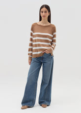 Ovs Striped Top With Raglan Sleeves