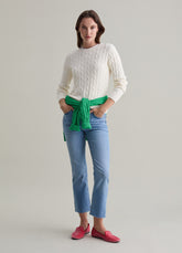 Ovs Ribbed Pullover With Cable-Knit Design