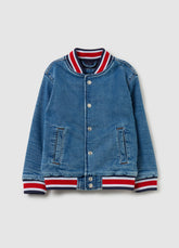 Ovs Denim Jacket With Striped Trims