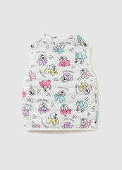 Ovs Padded Gilet With Minnie Mouse Print