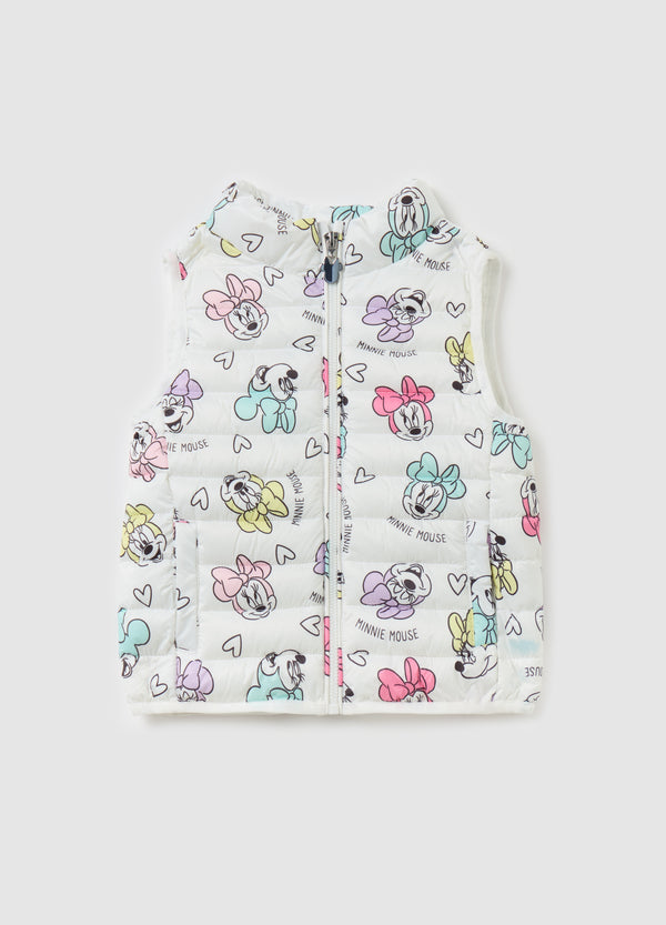 Ovs Padded Gilet With Minnie Mouse Print