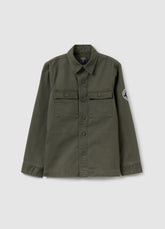 Ovs Cotton Twill Shacket With Patch