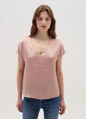 Ovs Satin Blouse With V Neck