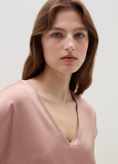 Ovs Satin Blouse With V Neck