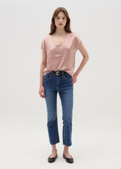 Ovs Satin Blouse With V Neck