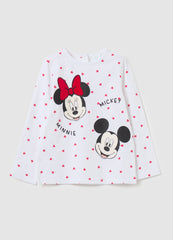 Ovs Long-Sleeved T-Shirt With Minnie And Mickey Mouse Print