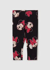 Ovs Stretch Cotton Leggings With Minnie Mouse Print