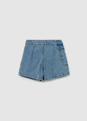 Ovs Cargo Skort In Denim With Darts