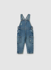 Ovs Denim Dungarees With Abrasions